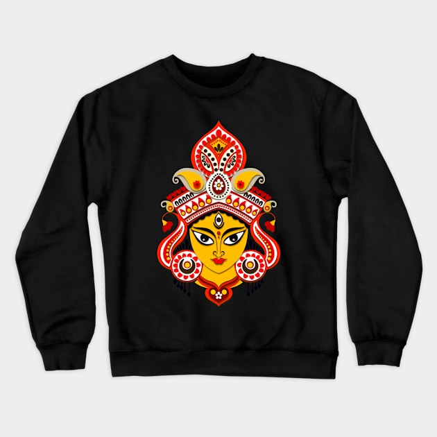 Goddess Durga Crewneck Sweatshirt by Prita_d